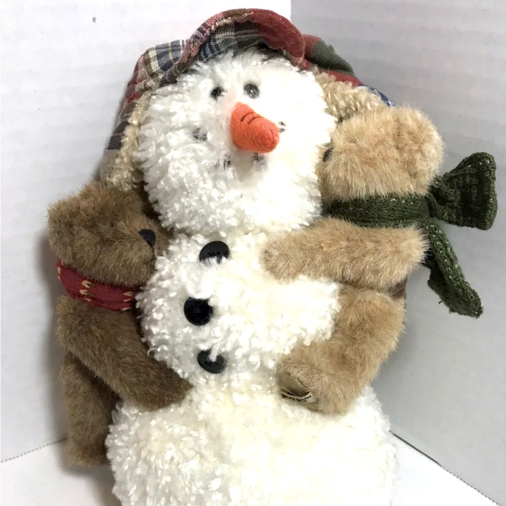 MINT 2 Mini Boyd’s Bears + Snowman Plush RARE Blizzard & Friends VHTF